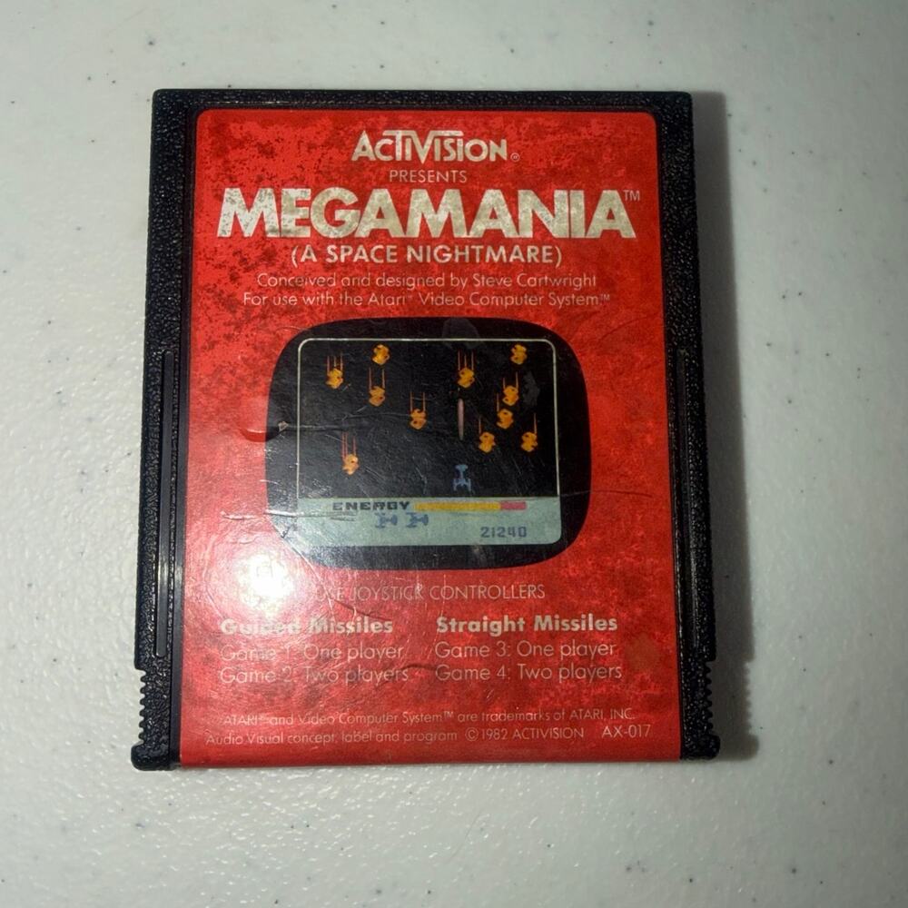 Megamania 1982 Atari 2600 Video Game Cartridge Only Tested Working